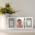 Hot sale Baby Keepsake Ornament Photo Frame With 3D Baby Handprint and Footprint Photo Frame Kit